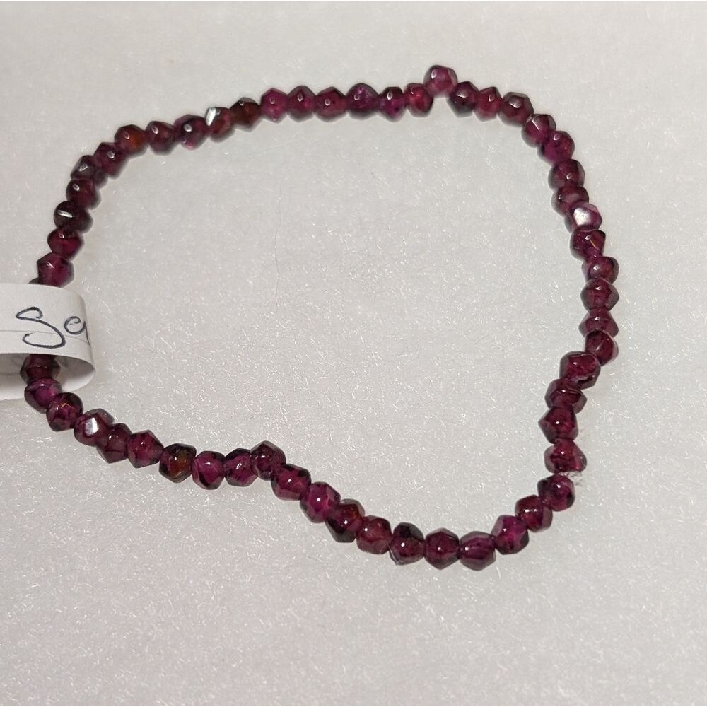 Faceted Garnet Stretch Bracelet